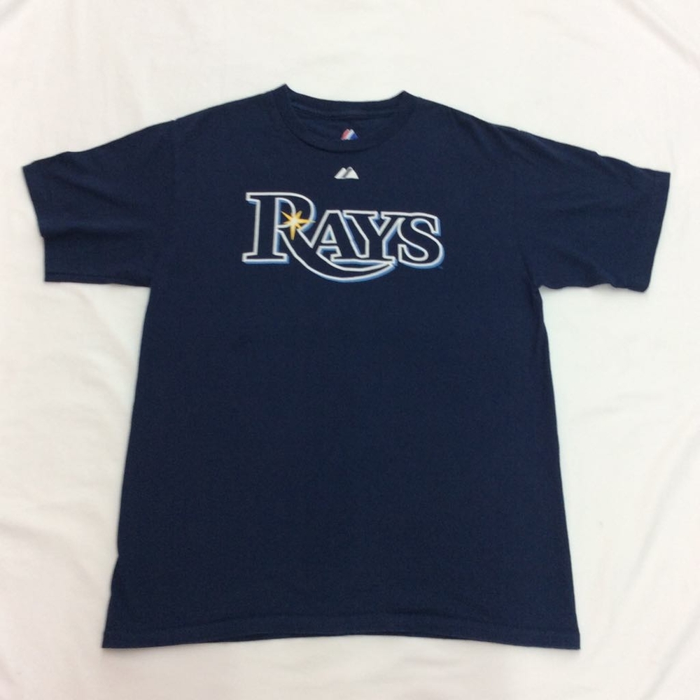Majestic Men's Blue Short Sleeve Tampa Bay Rays Crawford #13 T Shirt Size XL